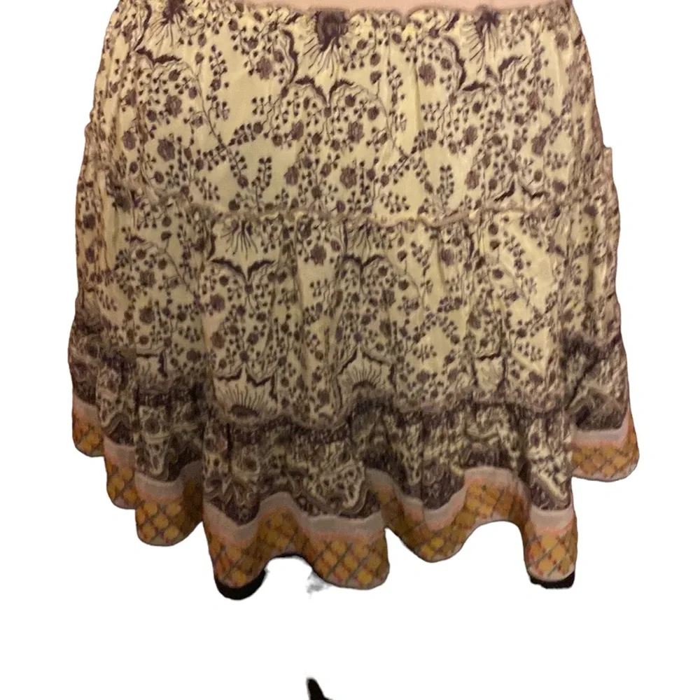 💜💜 FREE PEOPLE Cute Elastic Waist Tiered Ruffled Skirt Ladies Size Medium